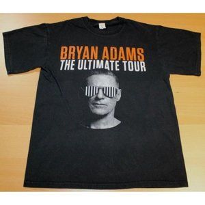 Bryan Adams Shirt Mens Medium Black The Ultimate Tour Tee Music Band Tee 2018